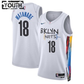Dres Brooklyn Nets Yuta Watanabe 18 Nike 2022-23 City Edition Bijela Swingman - Dječji